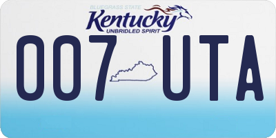 KY license plate 007UTA