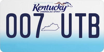 KY license plate 007UTB