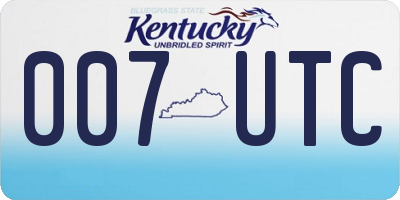KY license plate 007UTC