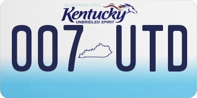 KY license plate 007UTD