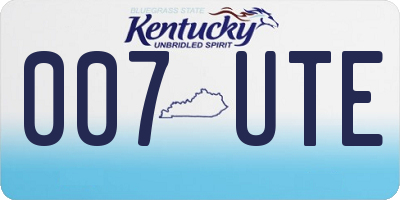 KY license plate 007UTE