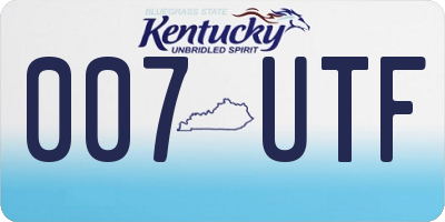 KY license plate 007UTF