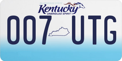 KY license plate 007UTG