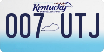 KY license plate 007UTJ