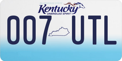KY license plate 007UTL