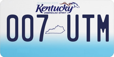 KY license plate 007UTM