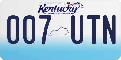 KY license plate 007UTN