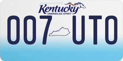 KY license plate 007UTO