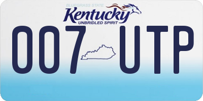 KY license plate 007UTP