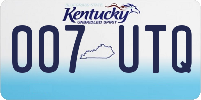 KY license plate 007UTQ