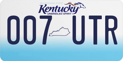 KY license plate 007UTR