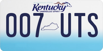 KY license plate 007UTS