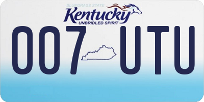 KY license plate 007UTU