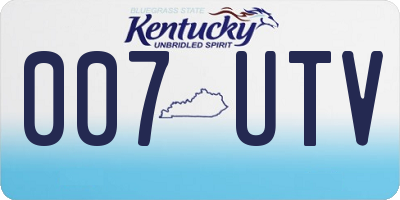 KY license plate 007UTV