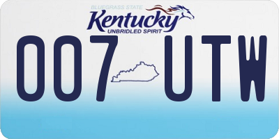 KY license plate 007UTW