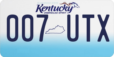 KY license plate 007UTX