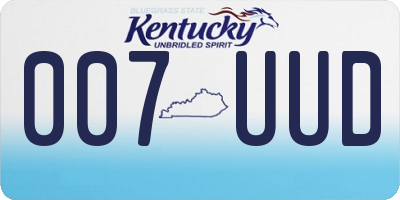 KY license plate 007UUD