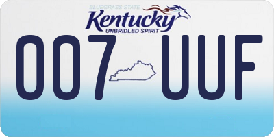 KY license plate 007UUF