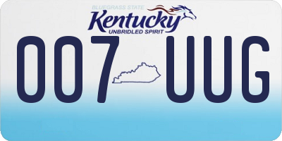 KY license plate 007UUG