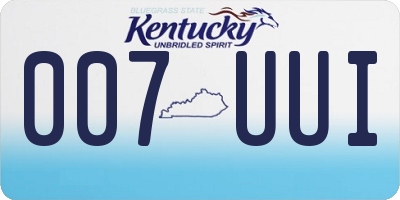 KY license plate 007UUI