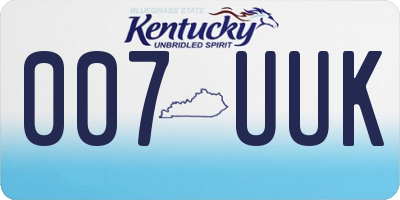 KY license plate 007UUK