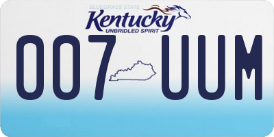 KY license plate 007UUM