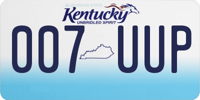 KY license plate 007UUP