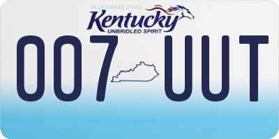 KY license plate 007UUT