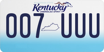 KY license plate 007UUU