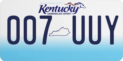 KY license plate 007UUY