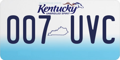 KY license plate 007UVC