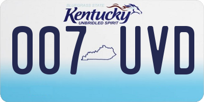 KY license plate 007UVD