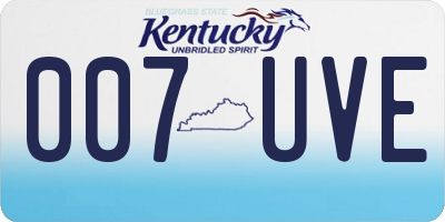KY license plate 007UVE