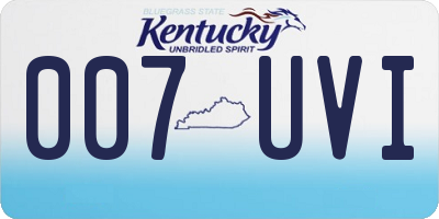 KY license plate 007UVI