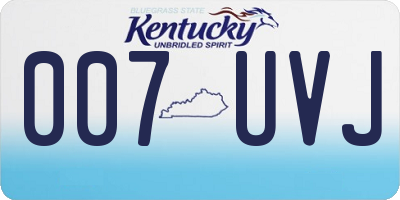 KY license plate 007UVJ