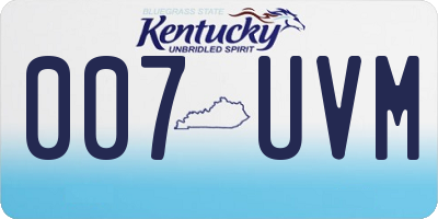 KY license plate 007UVM