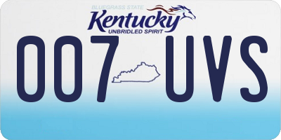 KY license plate 007UVS