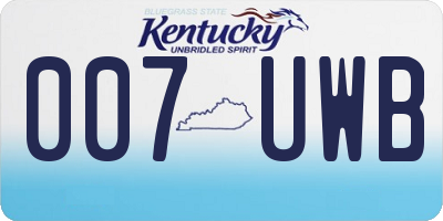 KY license plate 007UWB