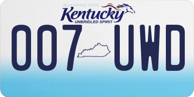 KY license plate 007UWD
