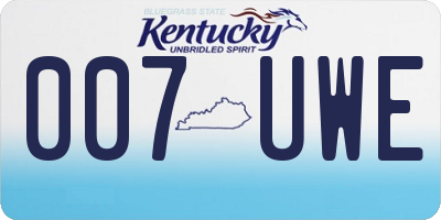 KY license plate 007UWE