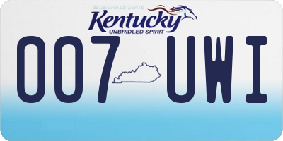 KY license plate 007UWI