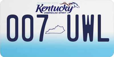 KY license plate 007UWL