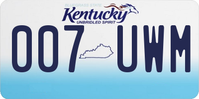 KY license plate 007UWM