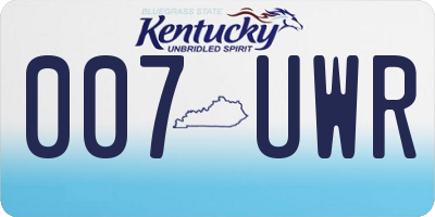KY license plate 007UWR