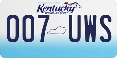 KY license plate 007UWS