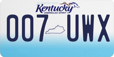 KY license plate 007UWX