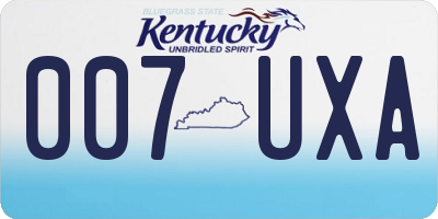 KY license plate 007UXA