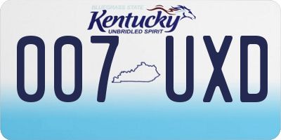 KY license plate 007UXD