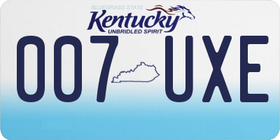 KY license plate 007UXE