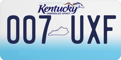 KY license plate 007UXF